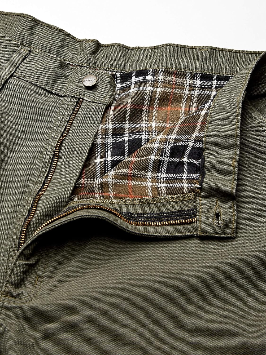 carhartt men's washed duck dungaree flannel lined work pant