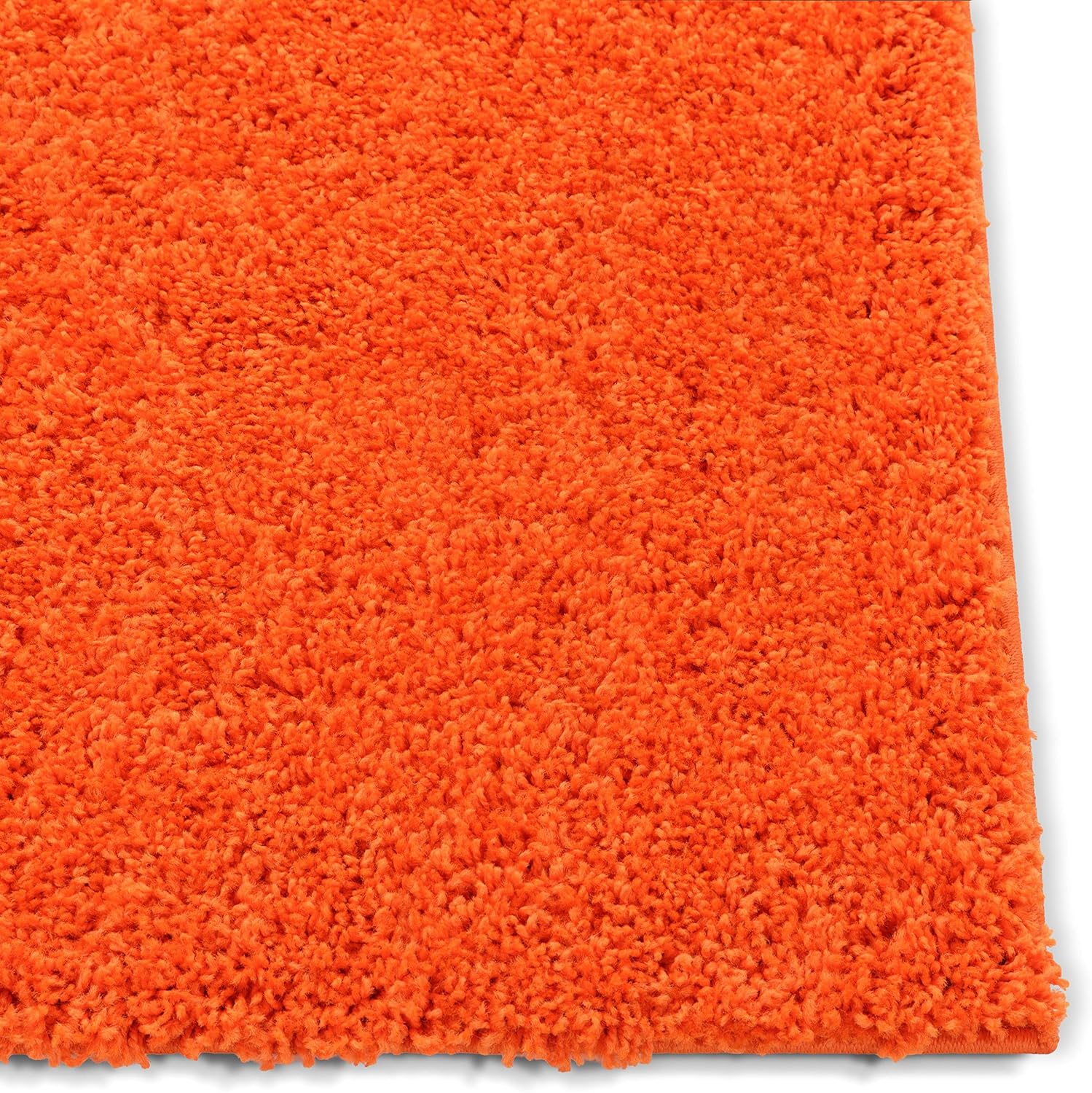 Amazon Com Solid Retro Modern Orange Shag 5x7 5 X 7 2 Area Rug Plain Plush Easy Care Thick Soft Plush Living Room Kids Bedroom Home Kitchen