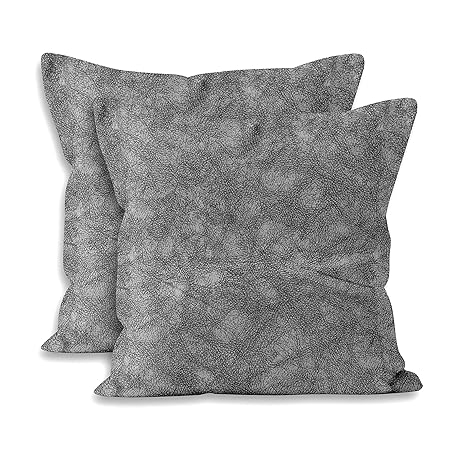 Buy Encasa Homes Cushion Covers In Embossed Suede Design 2 Pcs
