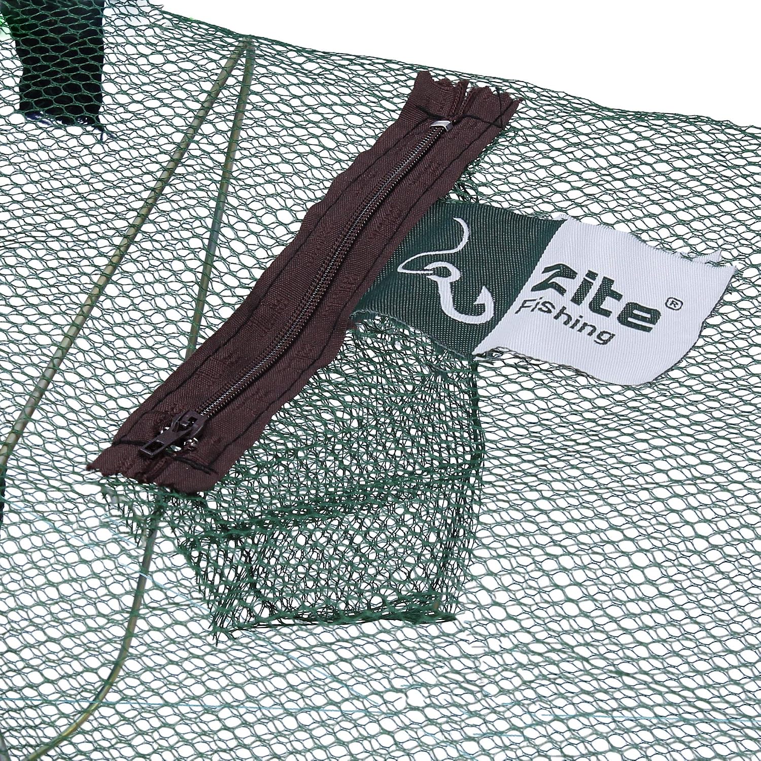 Zite Fishing Bait Fish Trap Fish Reuse Aalreuse Crab Trap Foldable with Food Bag - Square 55 x 25 cm, green - Image 4