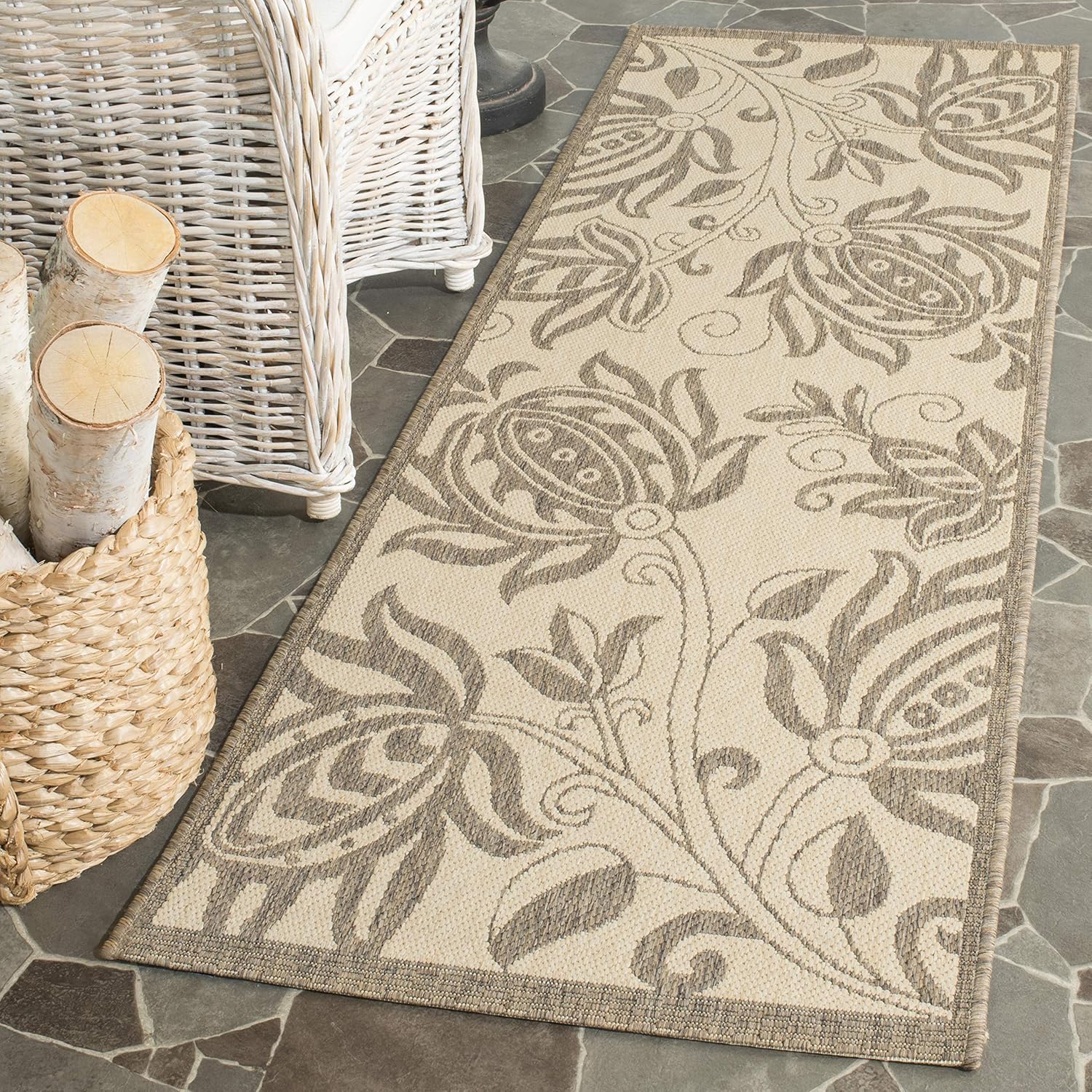 Safavieh Courtyard Collection CY29613001 Natural and Brown Indoor
