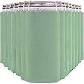 Slim Can Cooler Sleeves (14-Pack) Soft Insulated Koolies for White Claw & Slim Beer - HTV Blanks - Sage