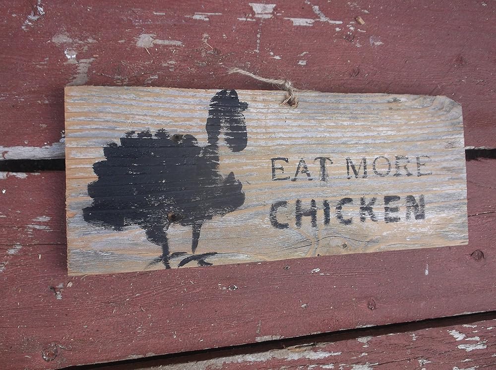 Amazon.com: Vintage look EAT MORE CHICKEN Thanksgiving wood sign ASK 4 ...
