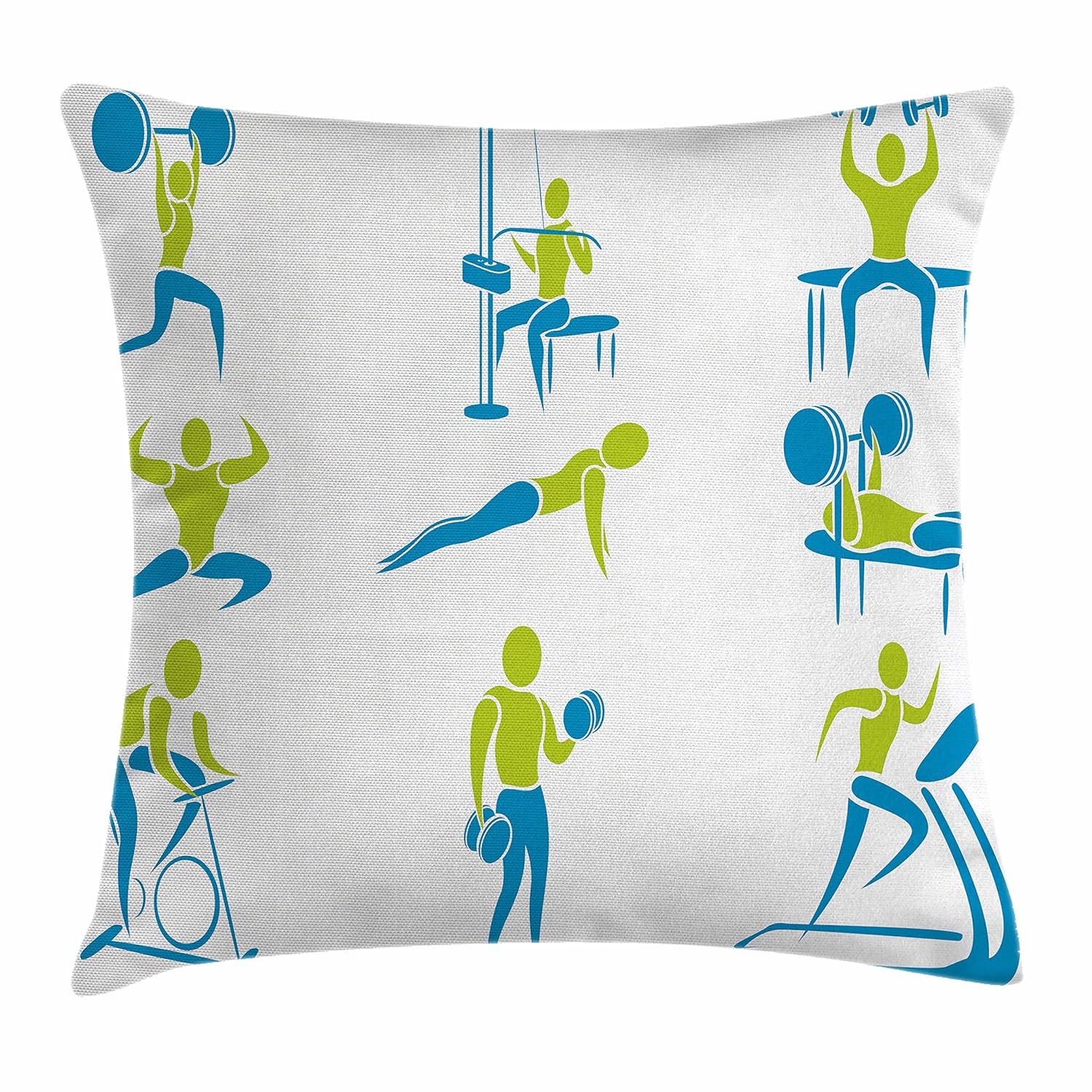 Ambesonne Fitness Throw Pillow Cushion Cover, Showing