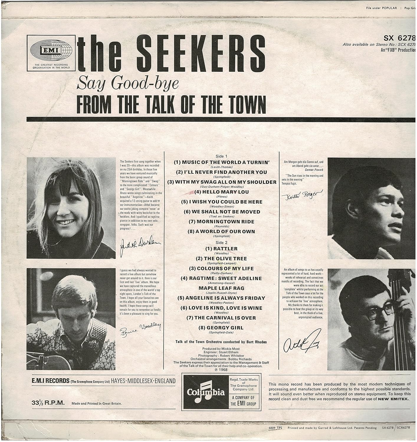 Seekers Live At The Talk Of The Town Seekers The Lp Amazon Com Music