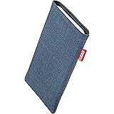fitBAGJive Blue Custom Tailored Sleeve for Samsung Galaxy S10 (SM-G973F) | Made in Germany | Fine Suit Fabric Pouch case Cover with Microfibre Lining for Display Cleaning