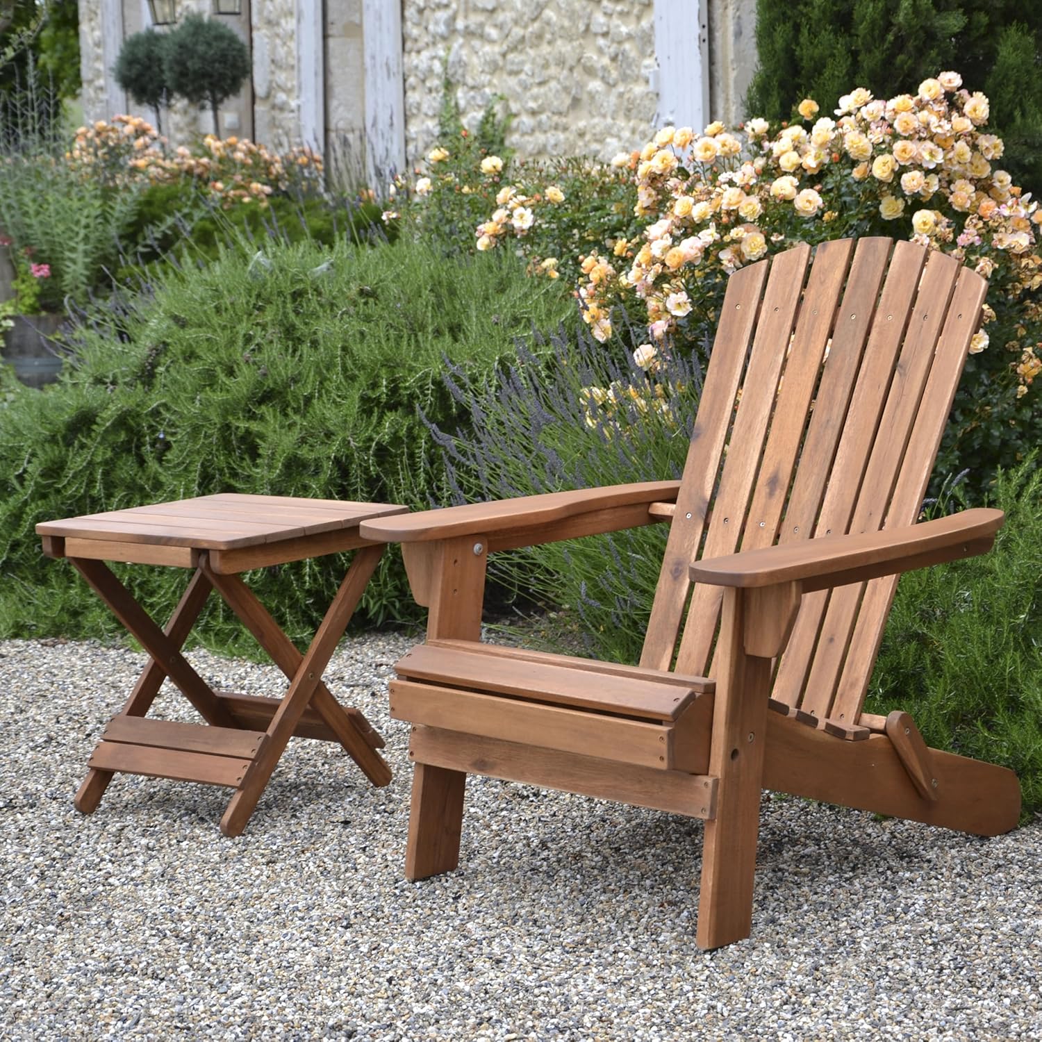 Plant Theatre Adirondack Folding Hardwood Chair : Garden & Outdoor