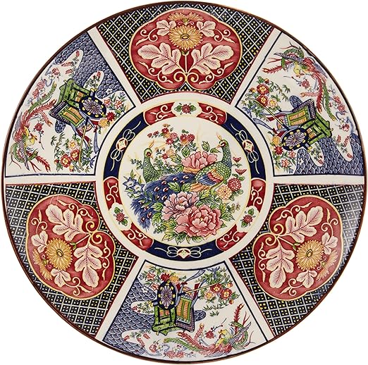 Amazon Co Jp 萬古焼 大皿 伊万里御所車10 0大皿 3 X 38mm 土物 和食器 旅館 料亭 飲食店 業務用 ホーム キッチン