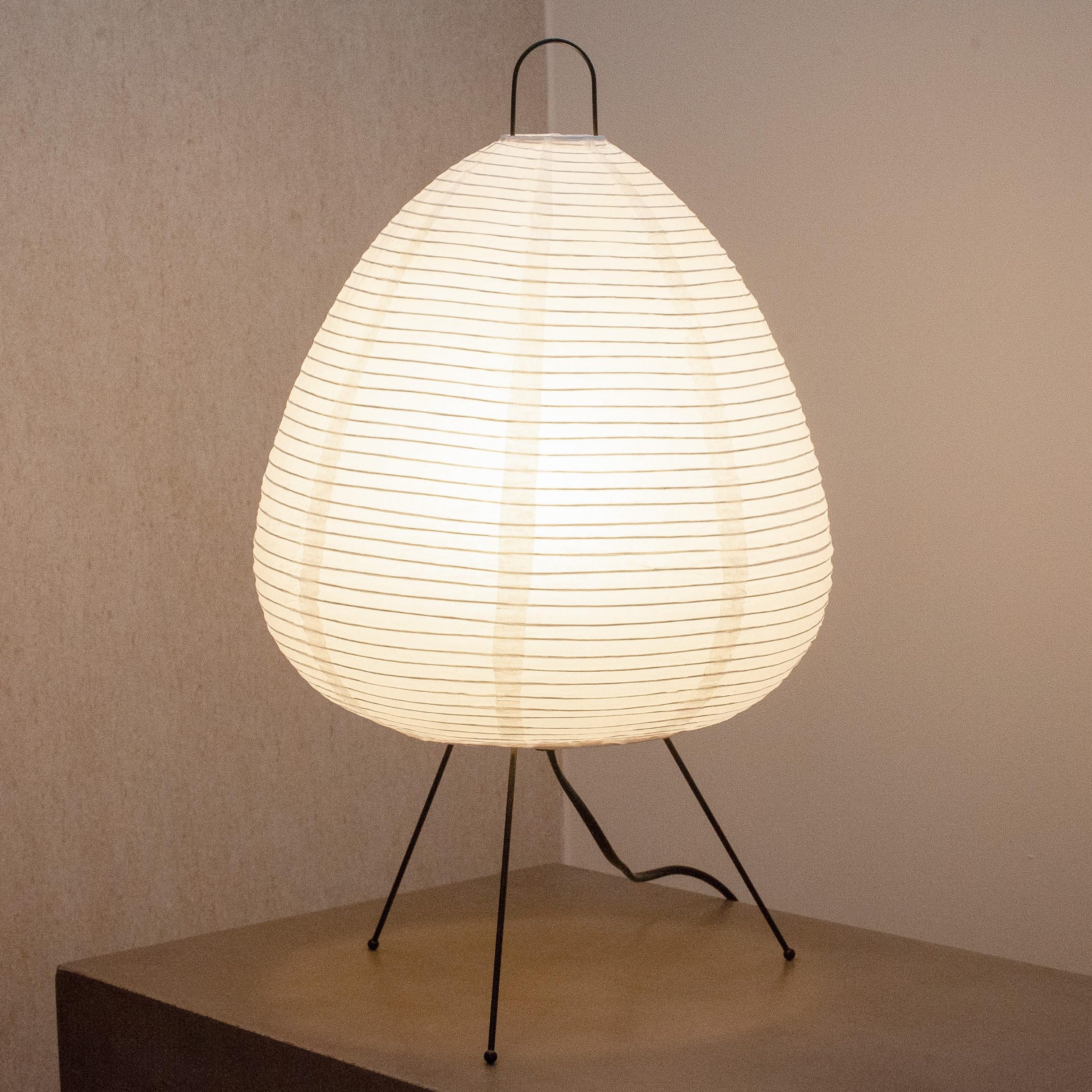 Upgraded Dimmable Japanese Style Paper Lantern Light • Cozy Japandi Off White Lamp