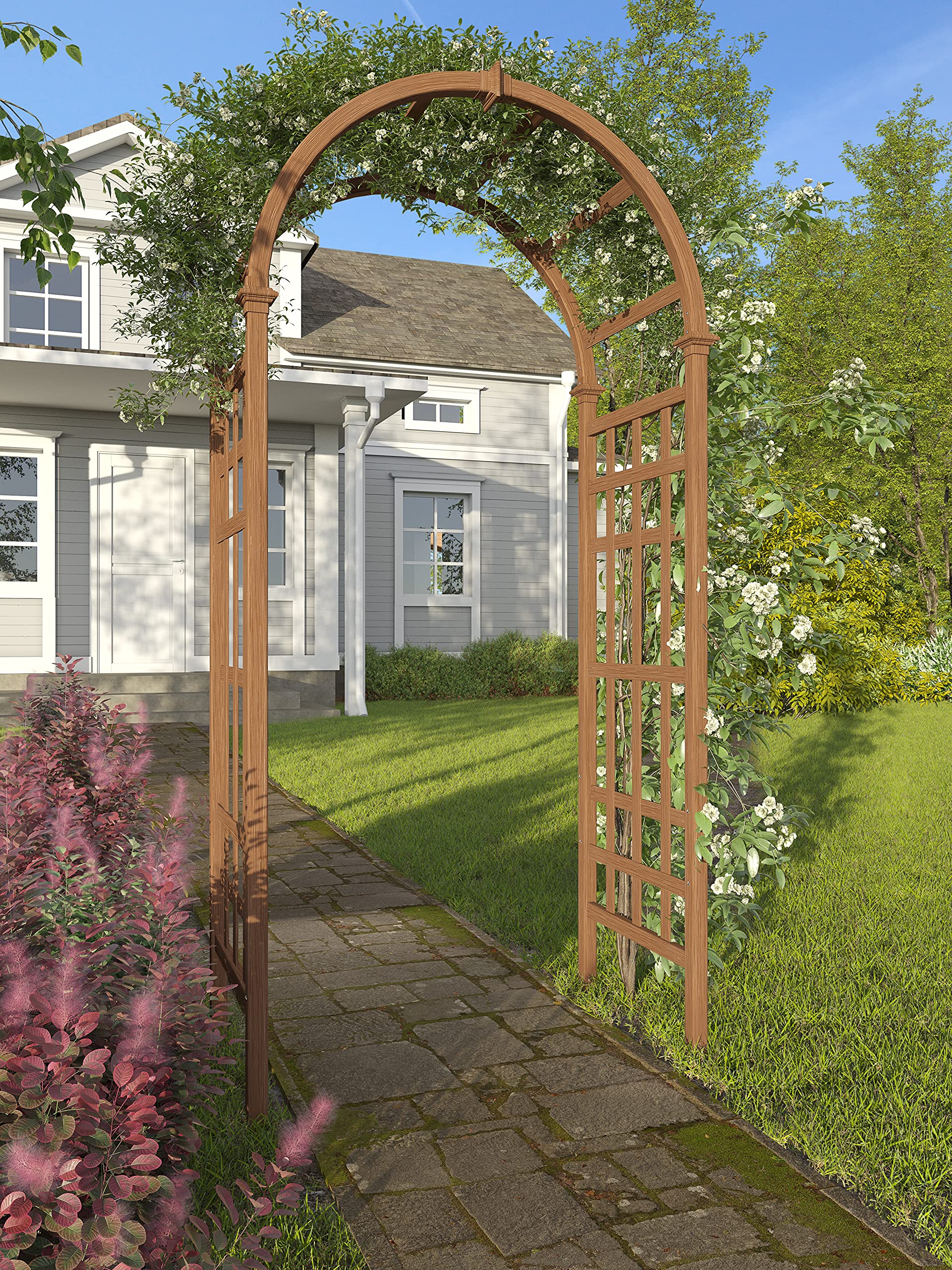 Photo 1 of **MISSING HARDWARE**Sierra 39"W x 81"H Composite Vinyl Arbor