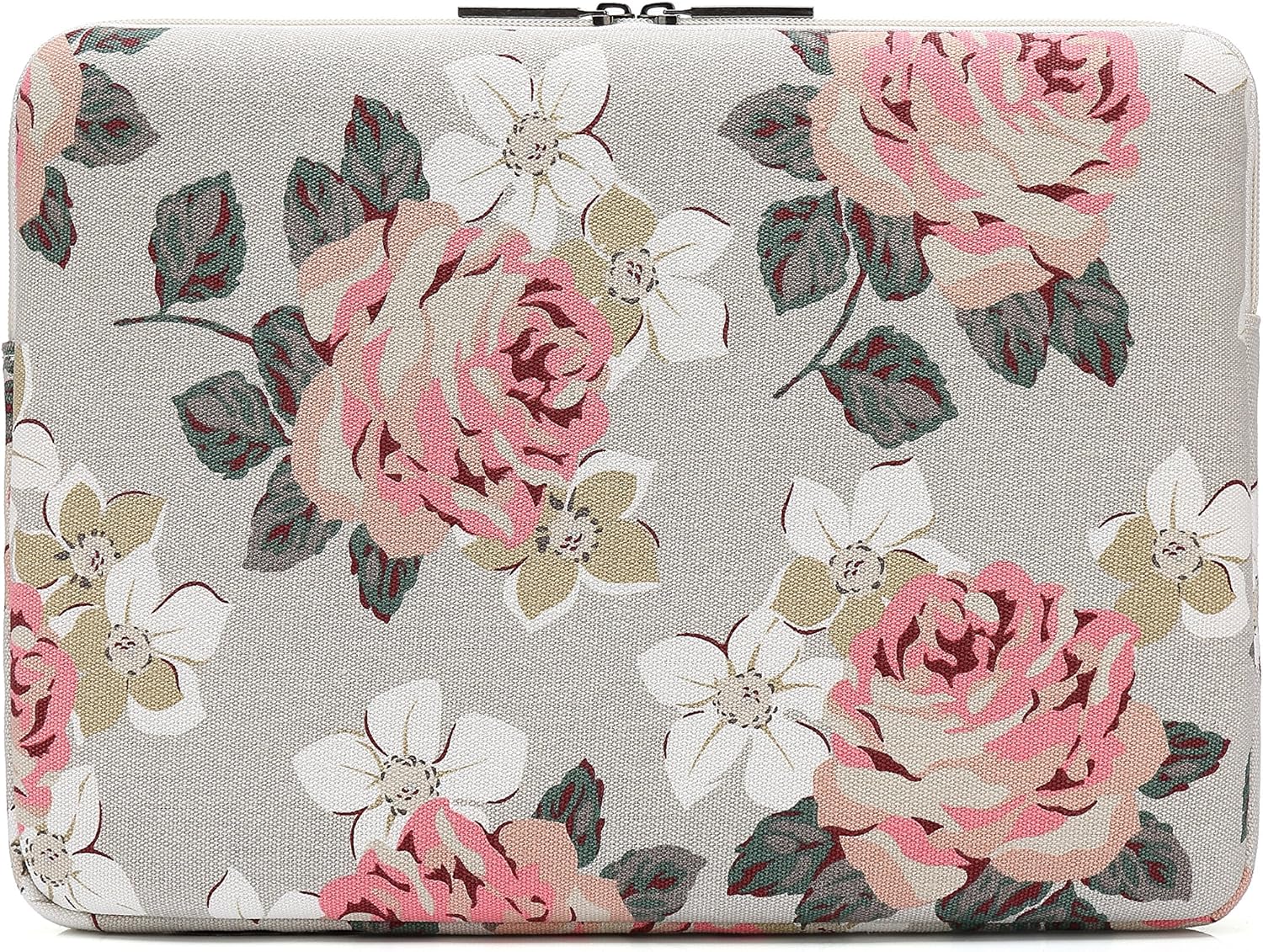 Canvaslife Pink Rose Pattern 13 inch Canvas Laptop Sleeve with Pocket 13 inch 13.3 inch Laptop 13 case13 Sleeve: Computers & Accessories