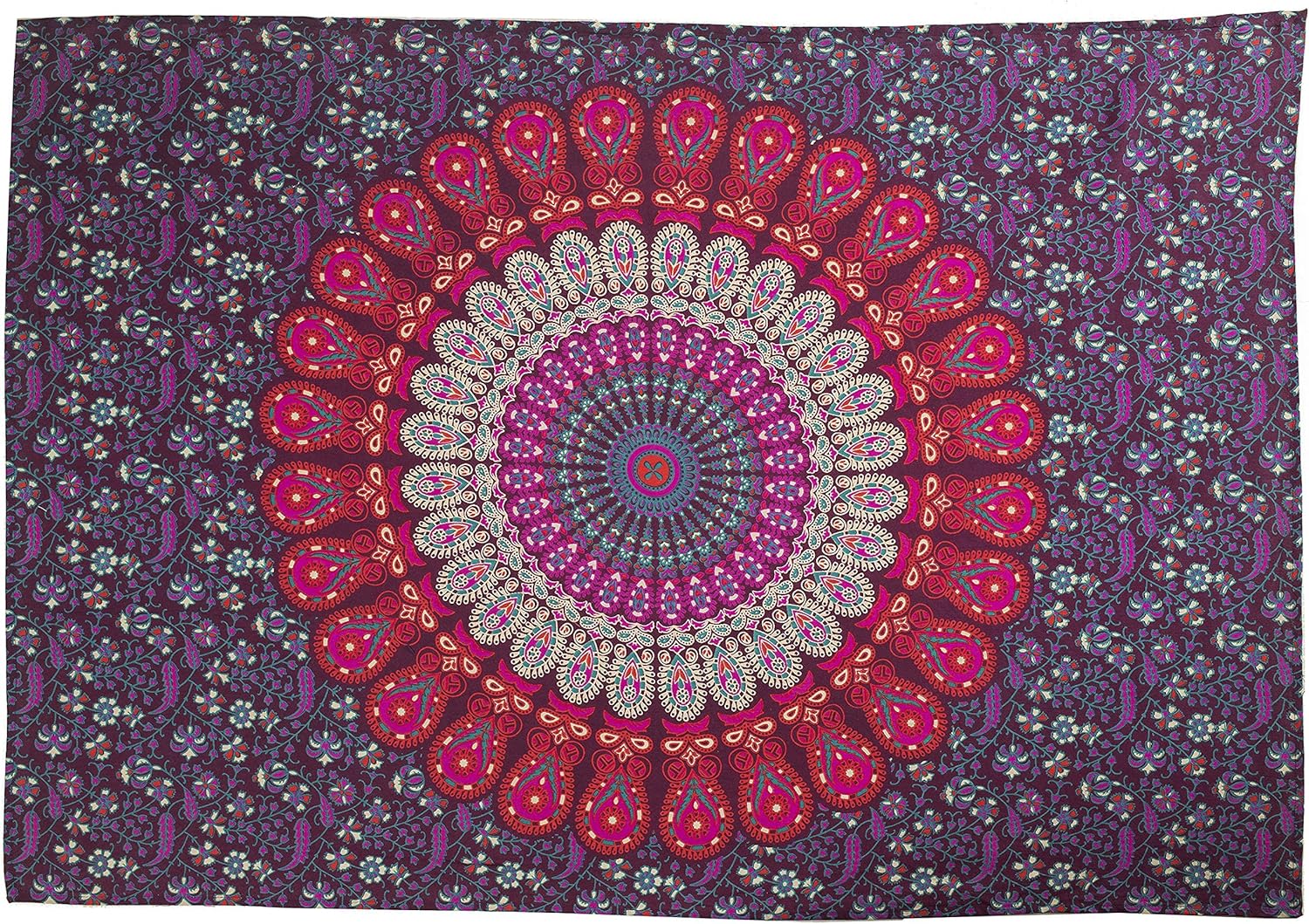 Tapestries - Popular Handicrafts Tapestry Wall Hanging Hippie Mandala Bohemian Hippy Psychedelic Design Indian Tapestries Bedspread (76 x 101 cms) 30 x 40 Inches, Purple