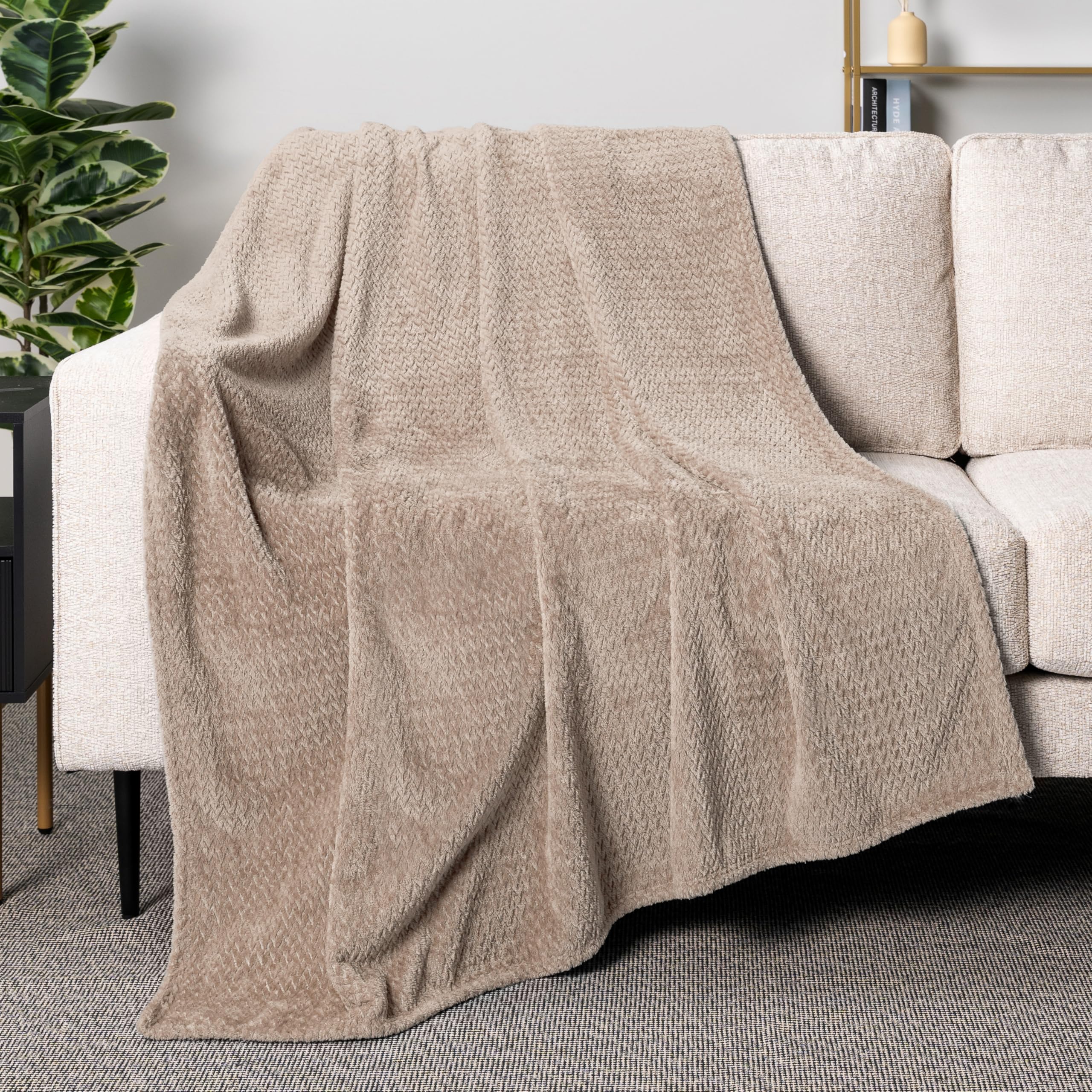 Silky Velvet Taupe Throw Blanket