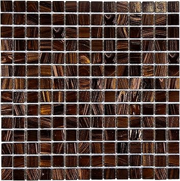 Somertile Gdrcobrg Fused Glass Mosaic Wall Tile 12 X 12 Brown