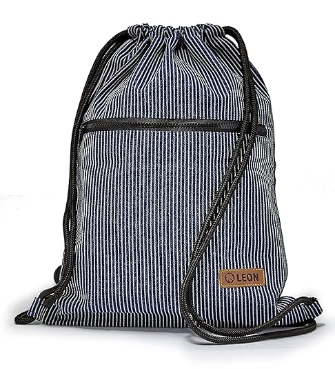 By-Bers LEON Turnbeutel mit Innentaschen Rucksack Tasche Damen Herren & Teenager Gymbag Gymsack