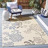 SAFAVIEH Courtyard Collection 5'3" x 7'7" Natural Brown / Blue CY4027B Indoor/ Outdoor Waterproof Easy-Cleaning Patio Backyar