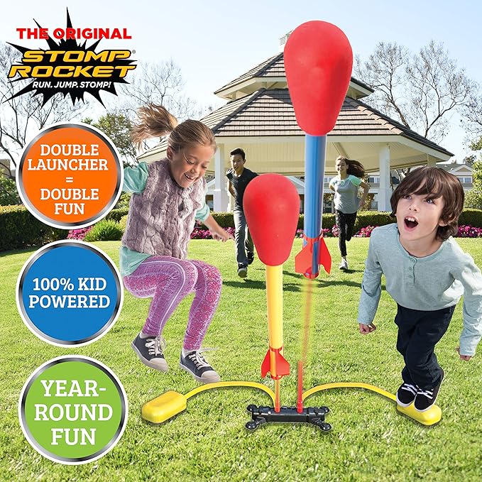 stomp rocket dueling super high flying rockets with launch pad