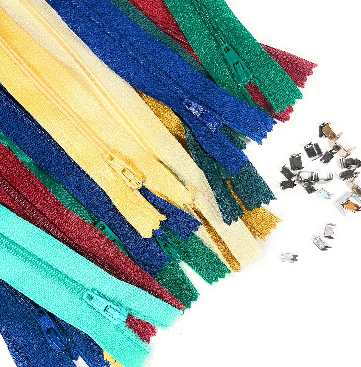 20 Zippers Pack of 22 Inches with 10 Bottom Stoppers to