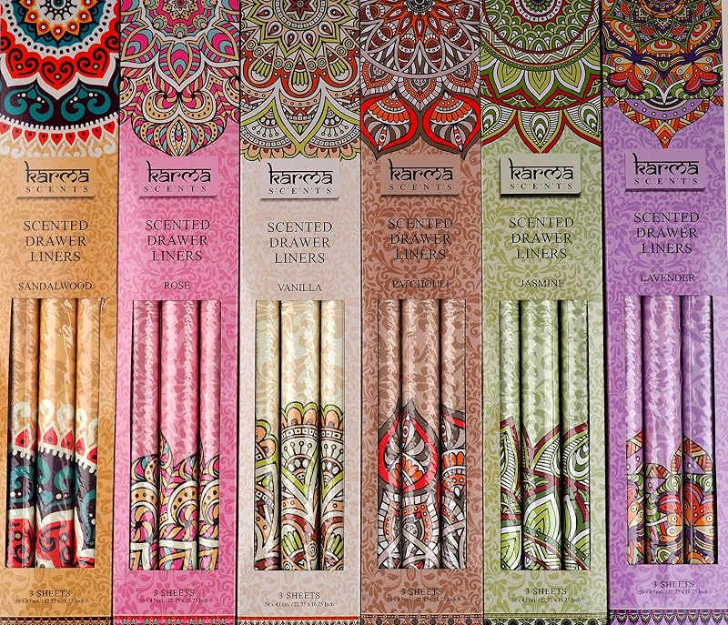 SiL Interiors Karma Scented Drawer Liners Set of 6 - Gift Pack