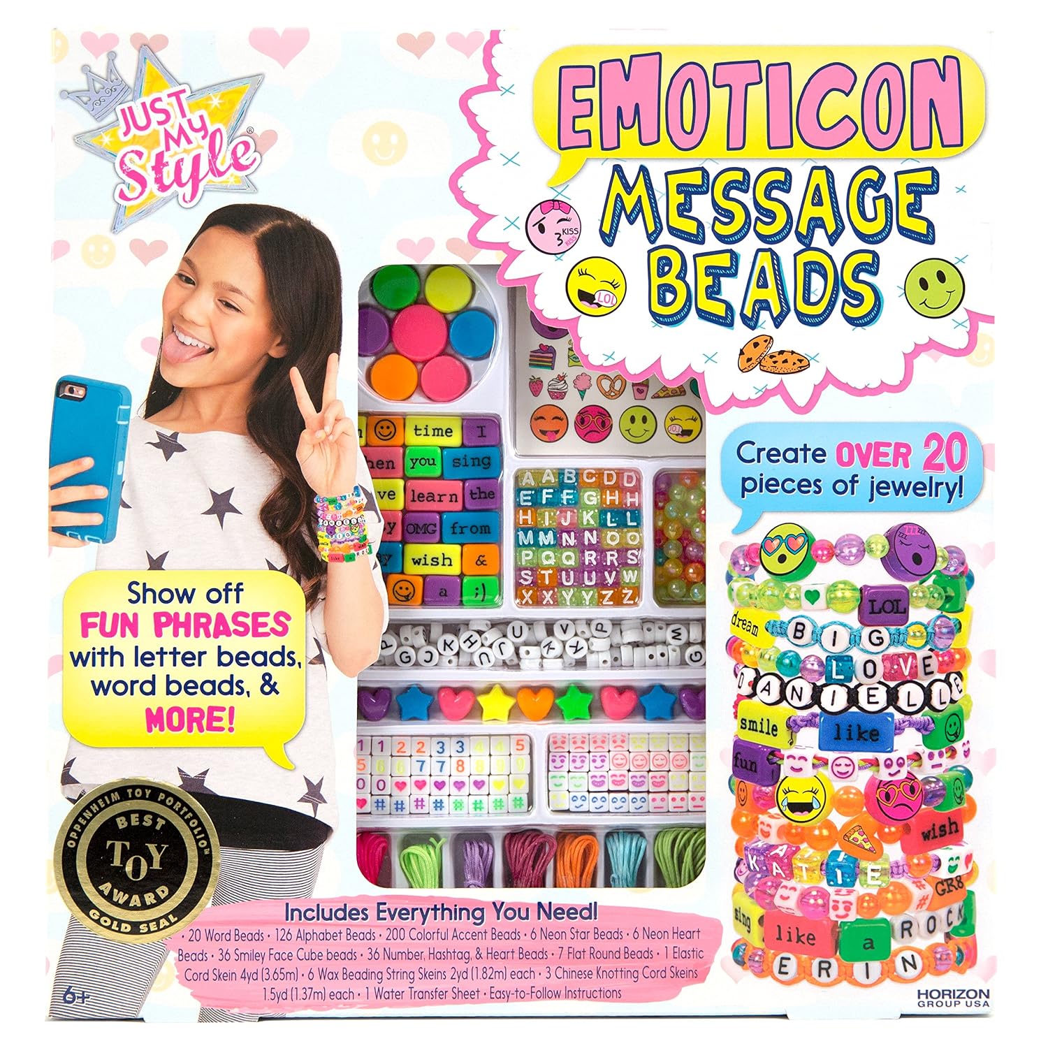 Just My Style Emoticon Message Beads by Horizon Group USA