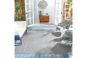 SAFAVIEH Courtyard Collection Area Rug - 9' x 12', Black & Beige, Non-Shedding & Easy Care, Indoor/Outdoor & Washable-Ideal for Patio, Backyard, Mudroom (CY8521-36621)