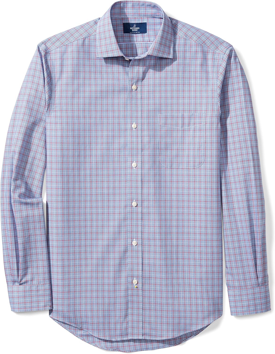  Brand - BUTTONED DOWN Men's Classic Fit Plaid Dress Shirt, Supima Cotton Non-Iron: Clothing