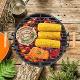 Relaxdays Cast Iron BBQ, Adjustable Grate, Air Vent, 40x45x36 cm view 3