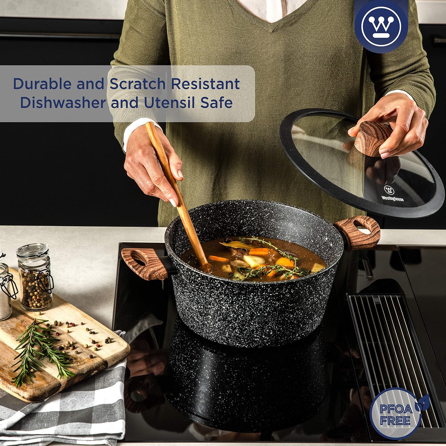 Westinghouse Casserole Dish with Lid, diameter 24 cm Cooking Pot for Induction Gas Electric & Ceramic Hob - Image 4