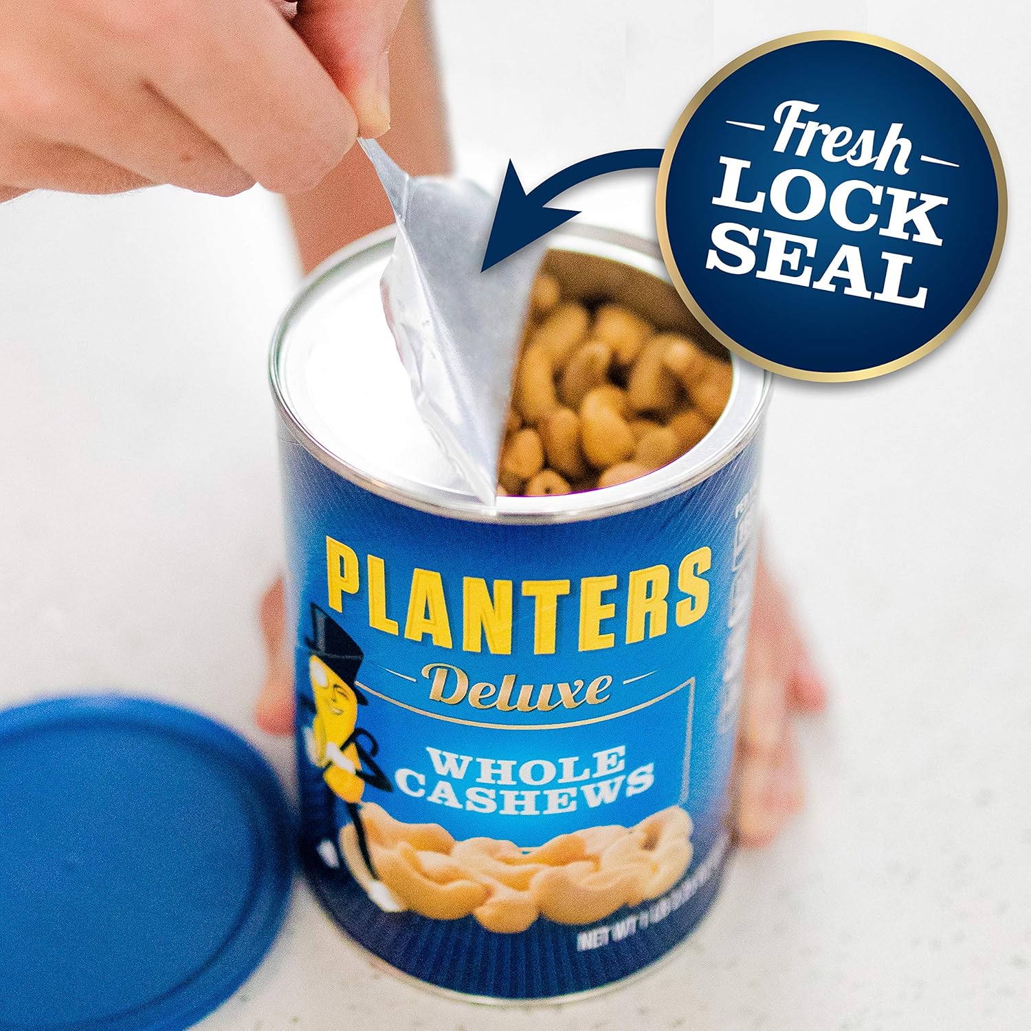 PLANTERS Deluxe Whole Cashews, 18.25 oz. Resealable Jar - Wholesome Snack Roasted in Peanut Oil with Sea Salt - Nutrient-Dense Snack & Good Source of Magnesium : Snack Cashews : Grocery & Gourmet Food