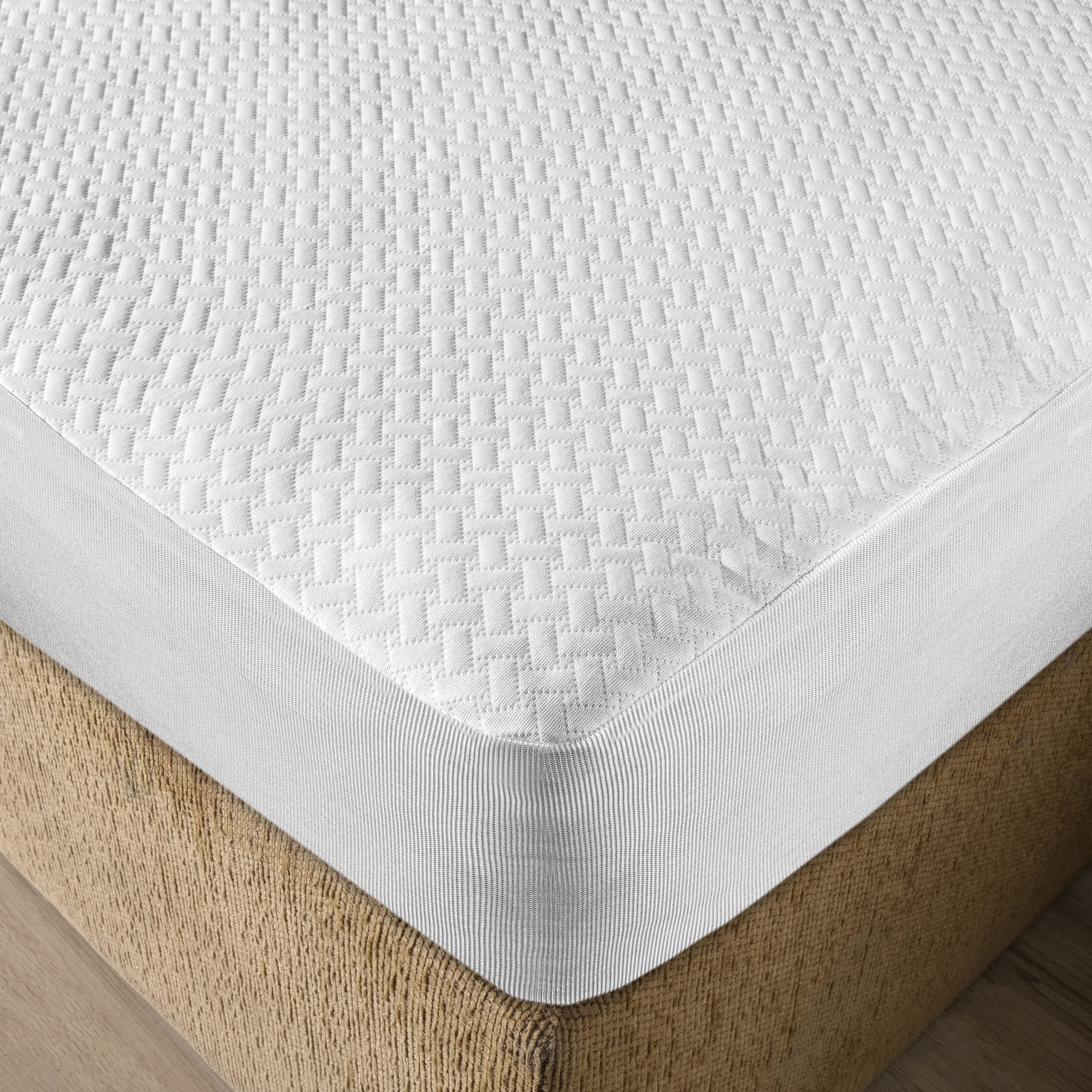 ABAKUHAUS Mattress Protector Waterproof Breathable Sheet All Around Elastic Fitted Bed Cover, 160 cm x 200 cm