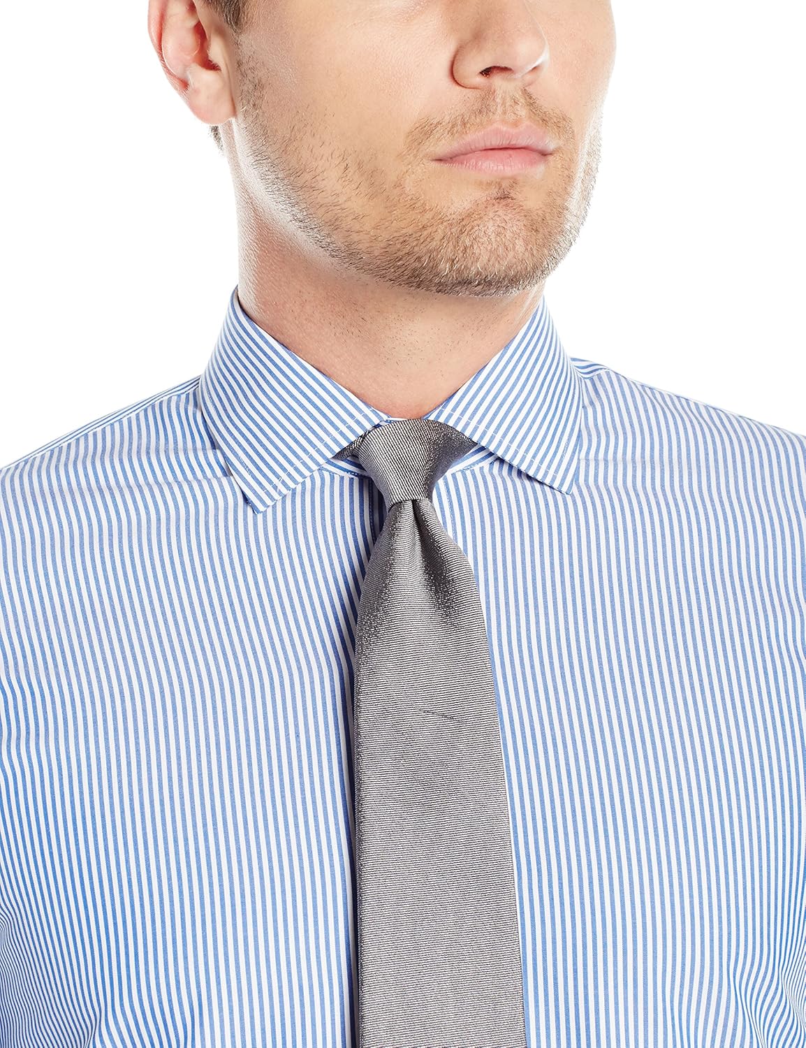  Brand - BUTTONED DOWN Men's Slim Fit Stripe Dress Shirt, Supima Cotton Non-Iron: Clothing