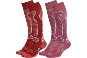 OZAIIC Merino Wool Ski Socks Mens Womens 2 Pairs for Skiing, Snowboarding, Thermal Knee High Winter Warm Sports Performance Socks