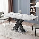 HomSof Modern Square Dining Table with Stretchable