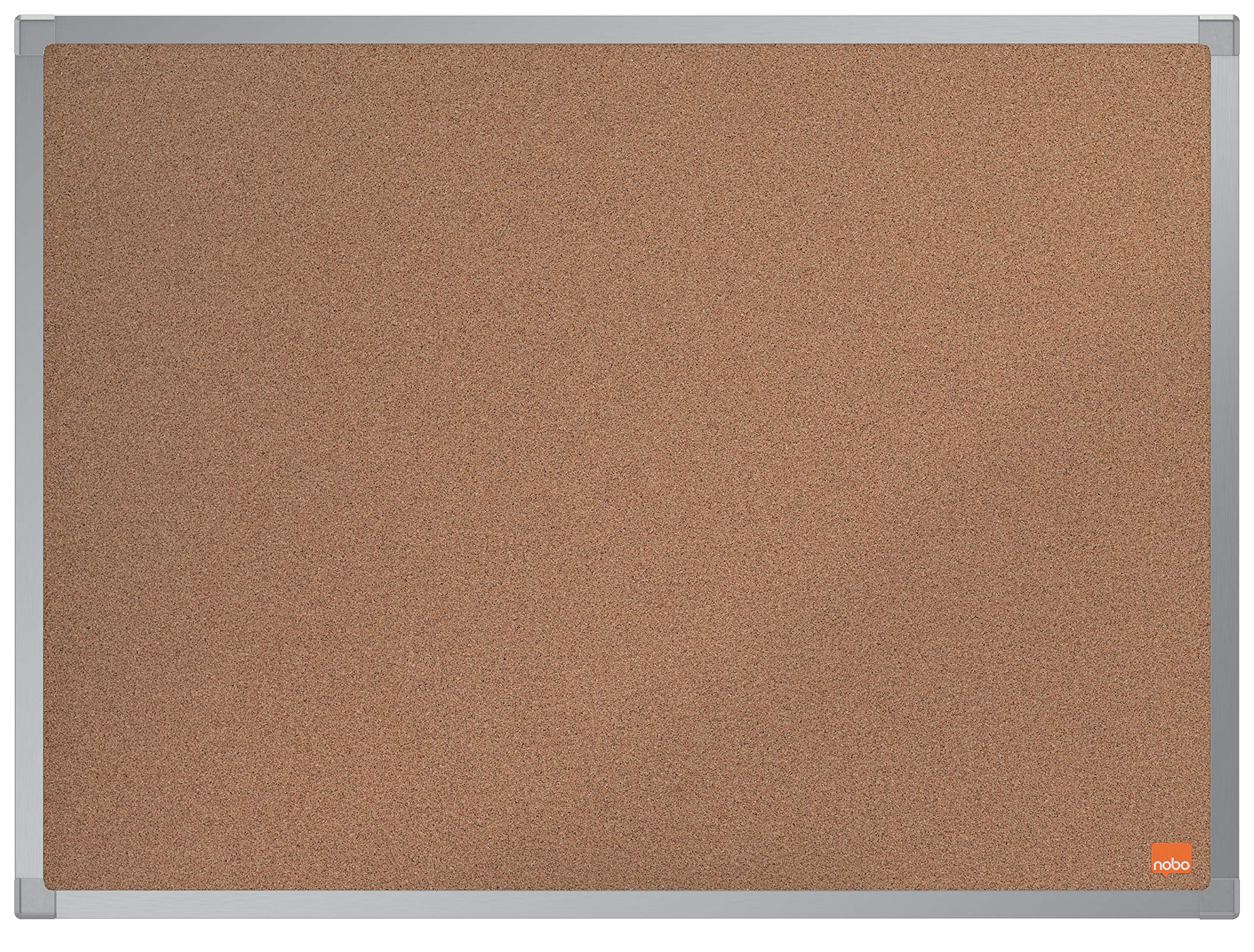 Nobo Cork Noticeboard, 600 x 450 mm, Aluminium Trim, Corner Wall Mounting, Essence Range, Light Brown, 1915460