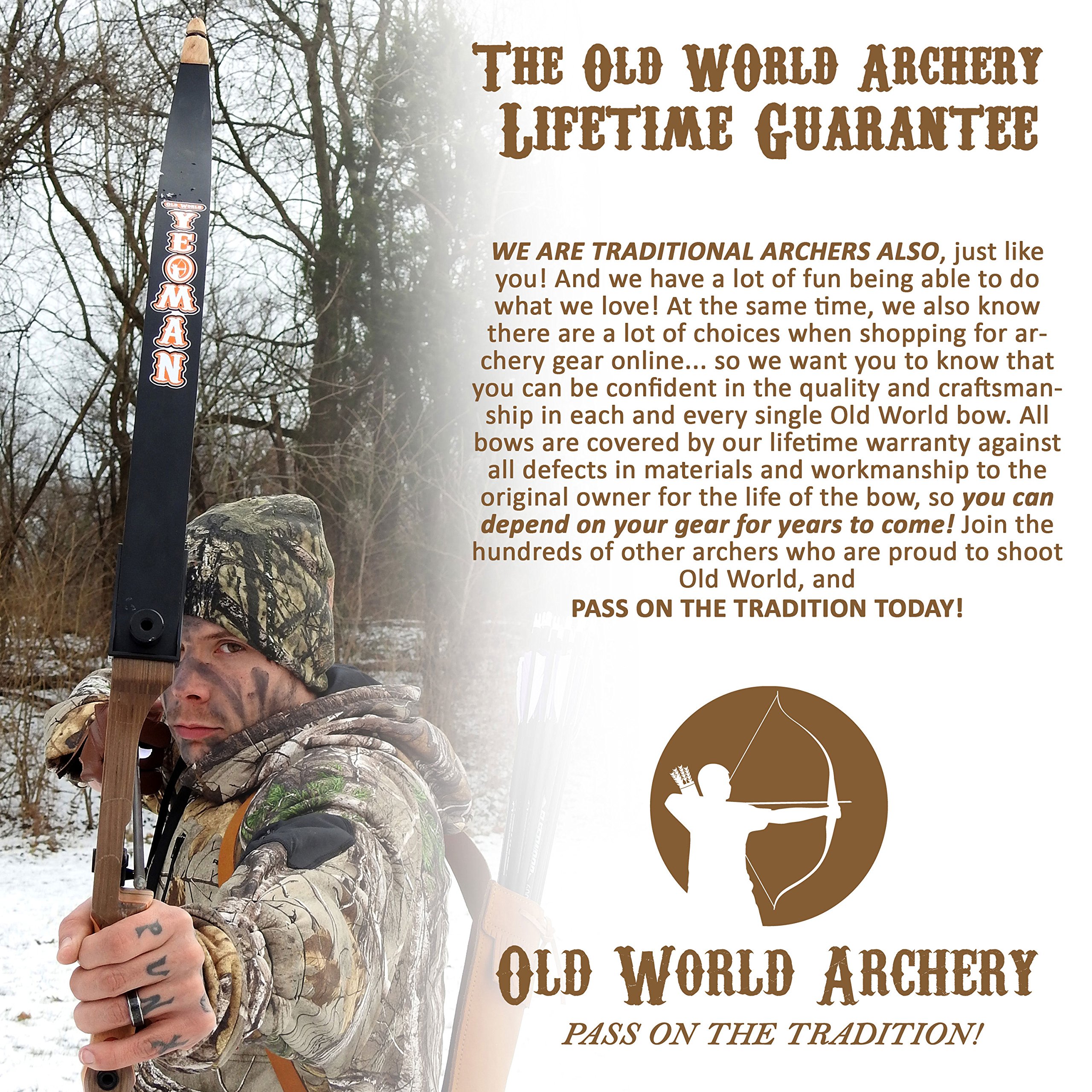 Old World Yeoman Takedown Recurve Bow Traditional Archery Set 54" or