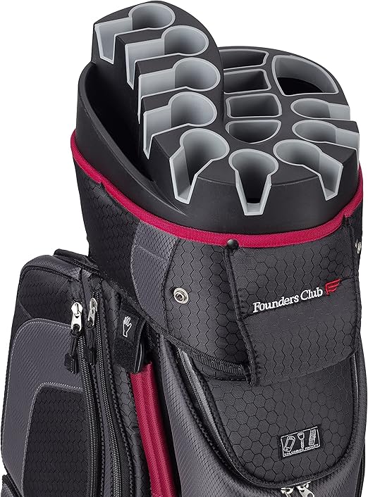Founders Club Premium Cartbag mit 14 way Organizer Trennwand Top