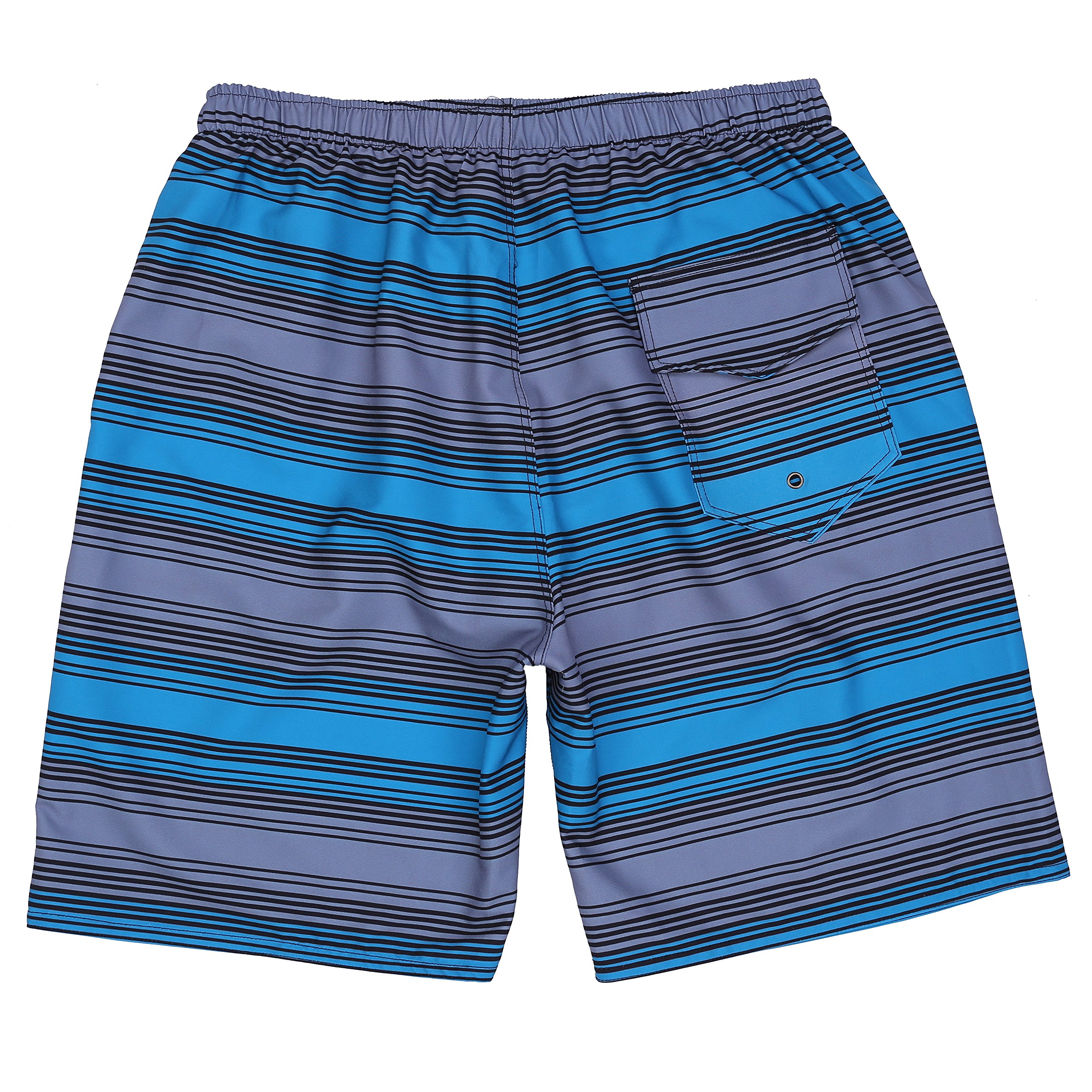 youvimi Men Stripe Quick Dry Swim Trunk With Mesh Lining
