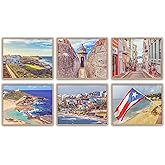 Set of 6, Vintage Puerto Rico Photography Photographic Prints, Set of 6, Unframed, Ocean Nautical Coastal Wall Art Decor Poster Sign, 8x10 Inches