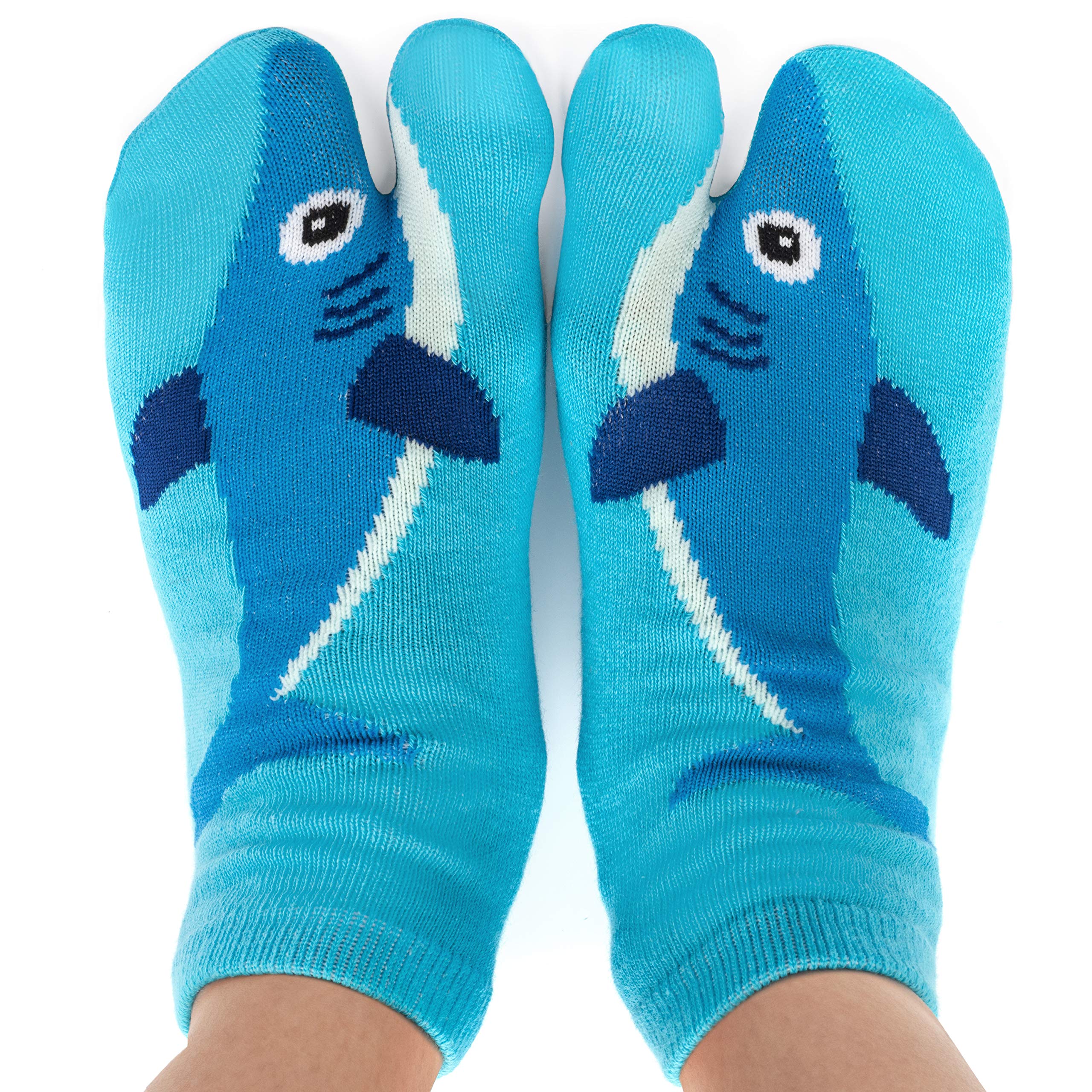 Shark Feet Funny Novelty Socks for Daddy and Mommy - Perfect Stocking Stuffer, Secret Santa, White Elephant Idea - Unisex - Great Gift for Teenagers, Men or Women