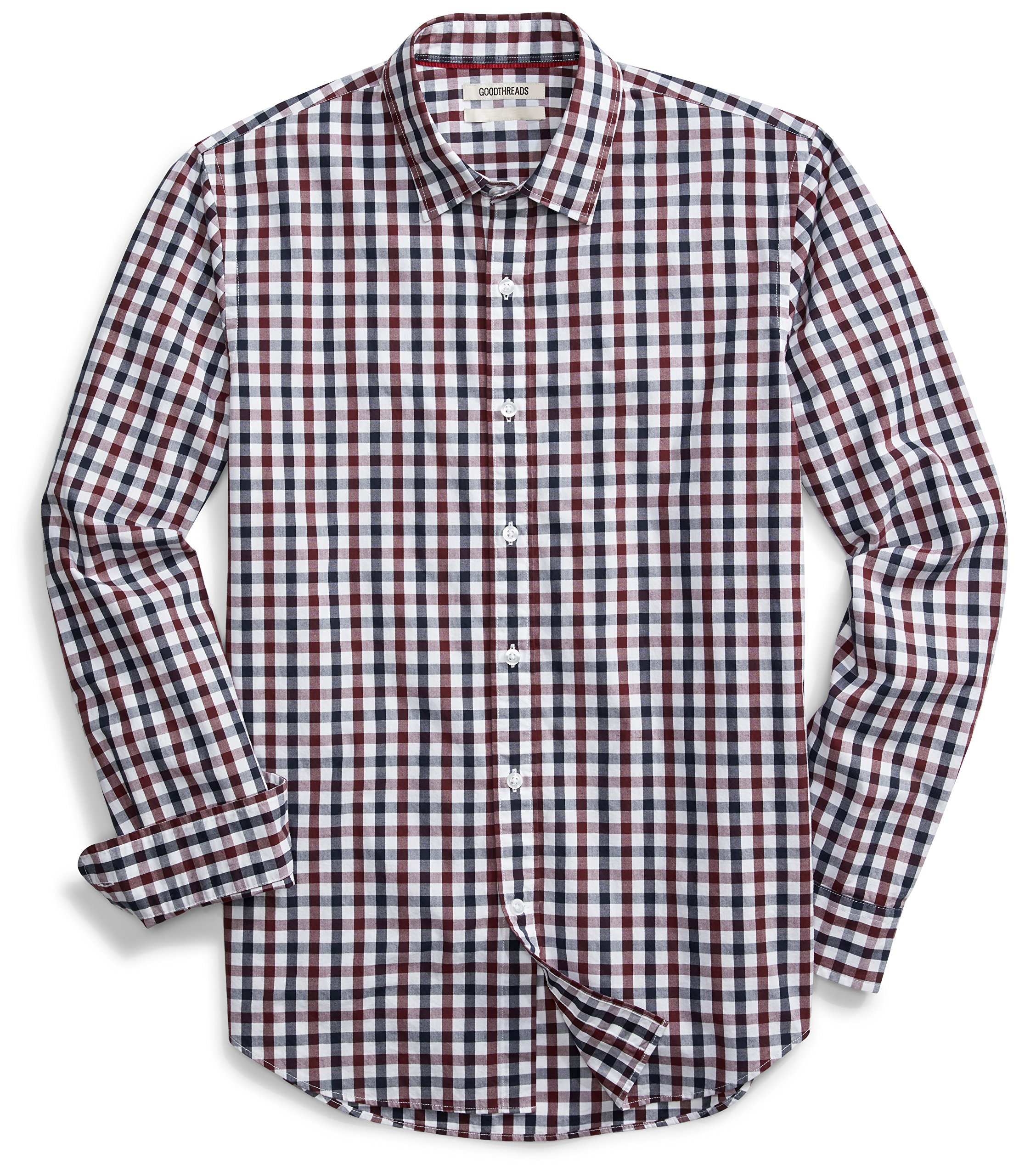 Goodthreads Men's Slim-Fit Long-Sleeve Plaid Poplin Shirt