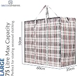 DECO EXPRESS 75L Laundry Bags with Zip & Handles 60x50x25 cm Pack of 5 view 3
