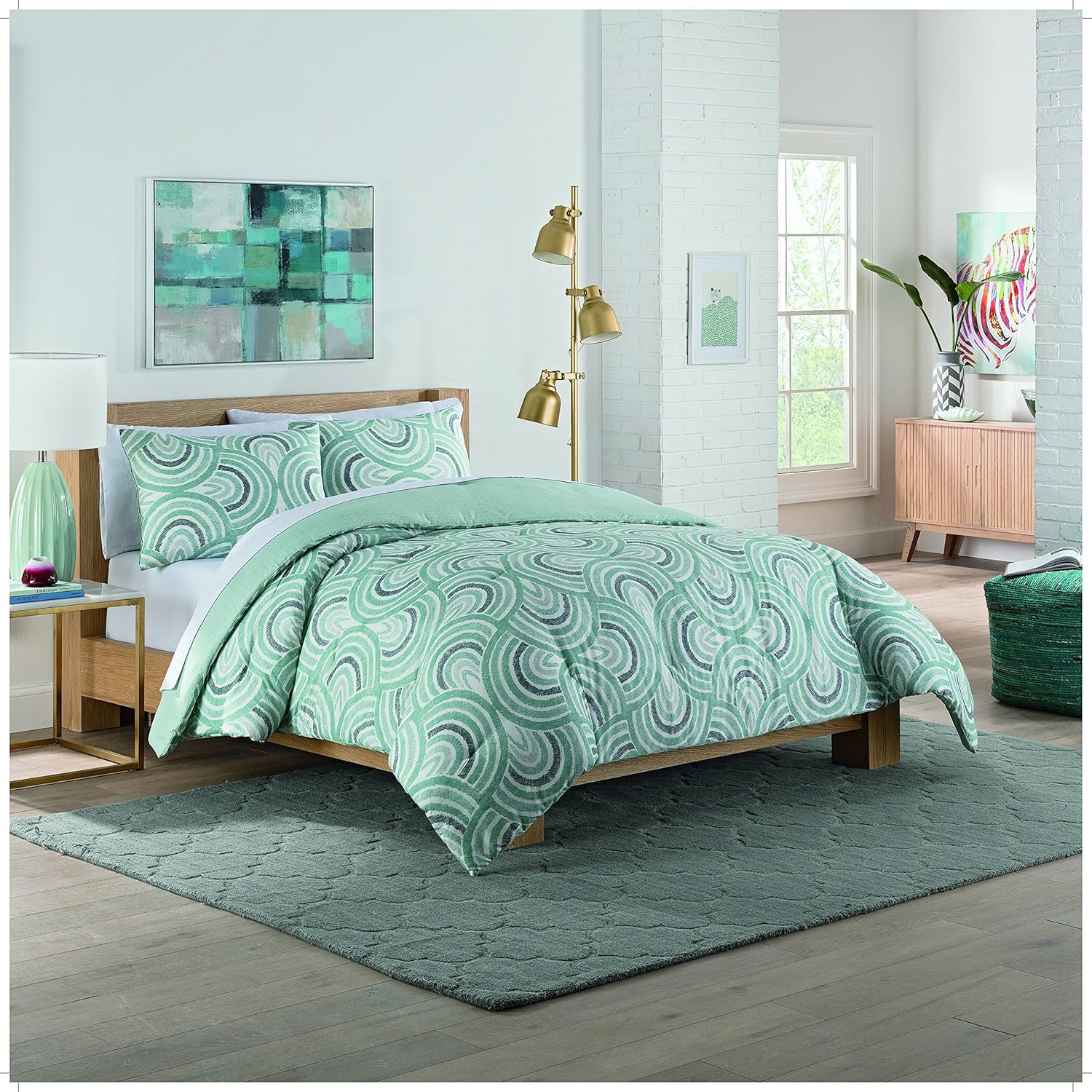 Vue Frenchy Comforter Set, Queen, Sage