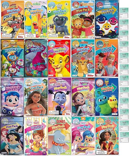Download Tri Coastal Grab Go Play Packs Set Cartoon Stickers For Kids Coloring Books Crayons Party Favors Bulk For Boys Girls Avengers Star Wars Princess Paw Patrol 30 Pack Party Favors