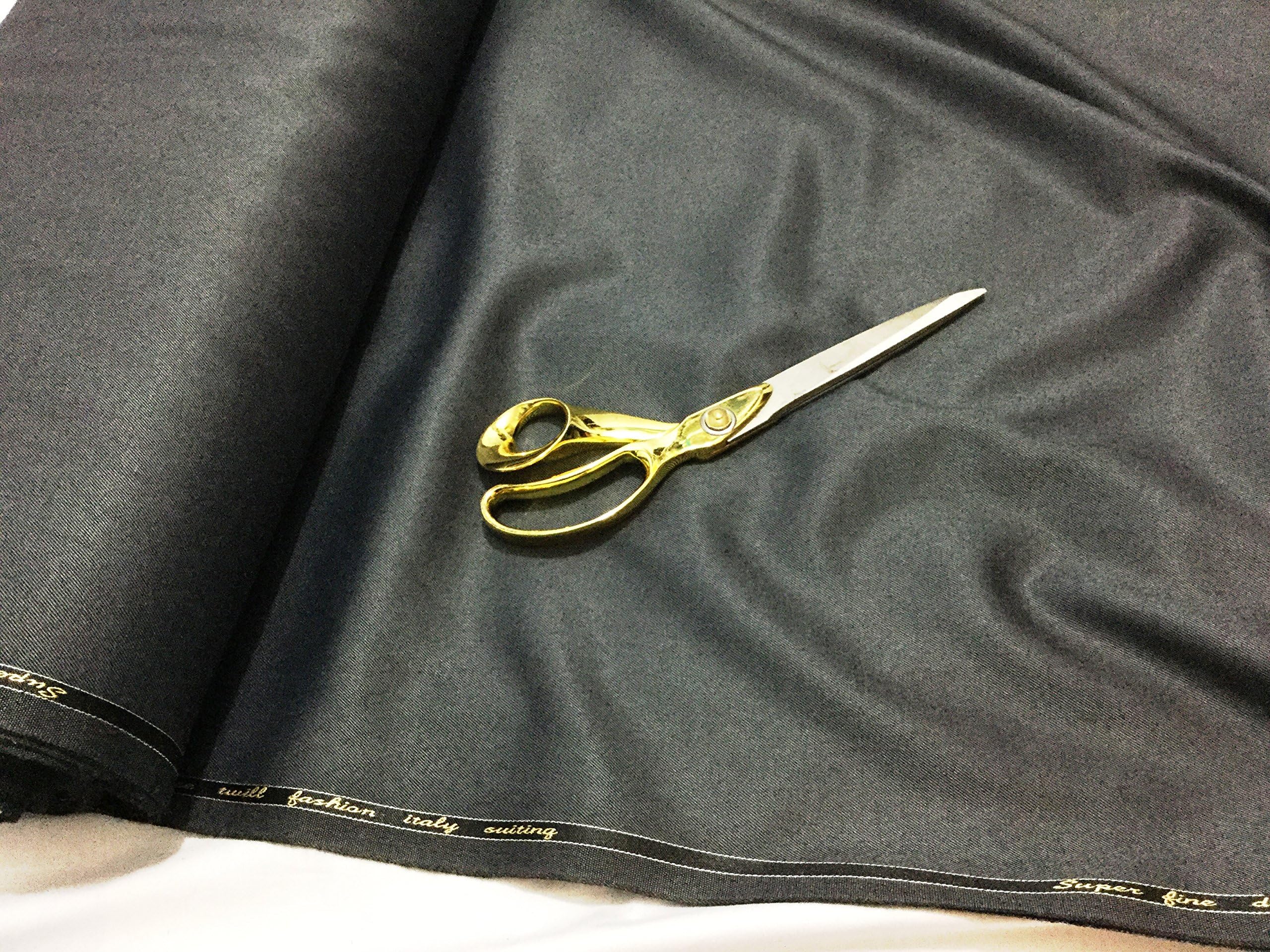 Top Quality Italian Medium/Heavy Weight Twill Wool Blend Coat/Suiting Fabric Material (Bluish Grey)
