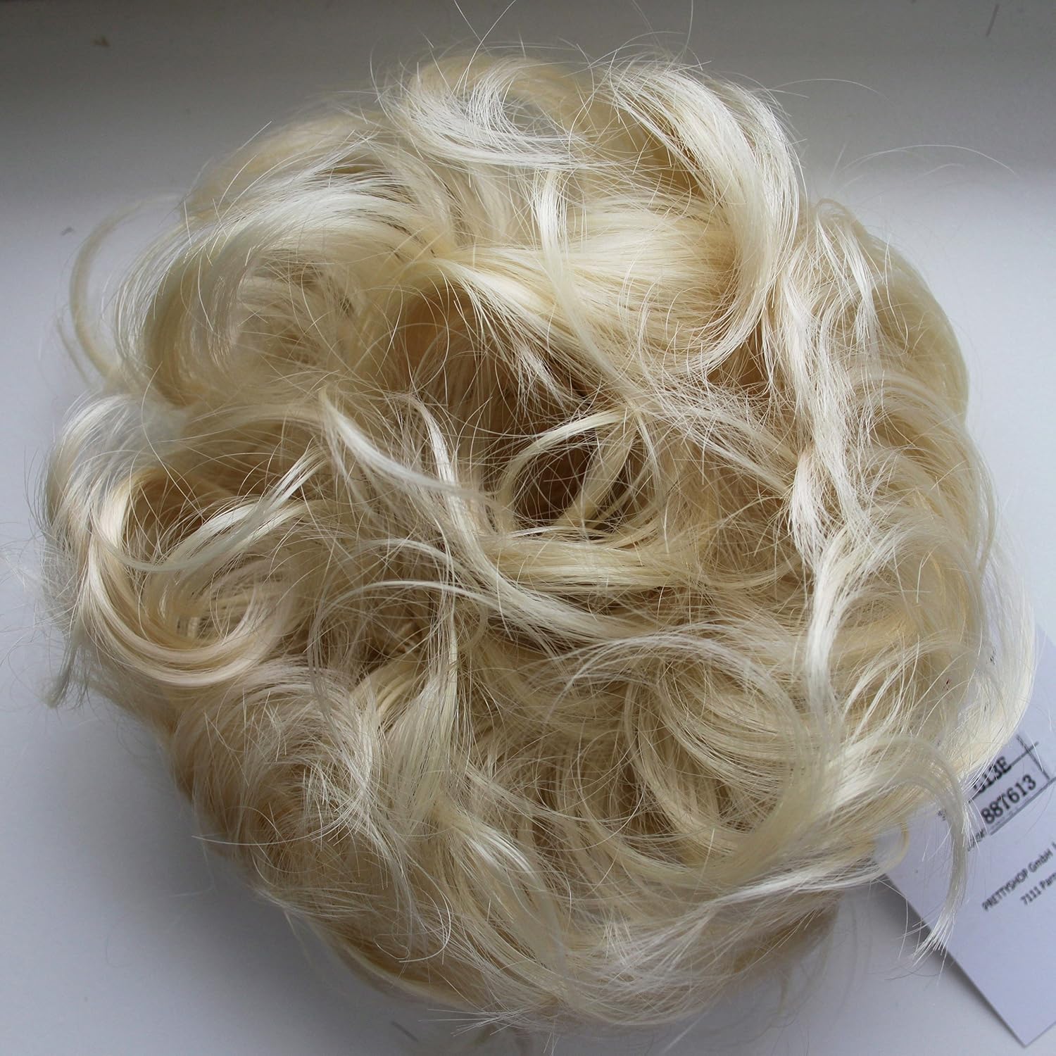 CAISHA Large Hairpiece Scrunchy Instant Updo Curly Messy Bun Platinum Blonde G13E, platinum blonde #88T613 G13E