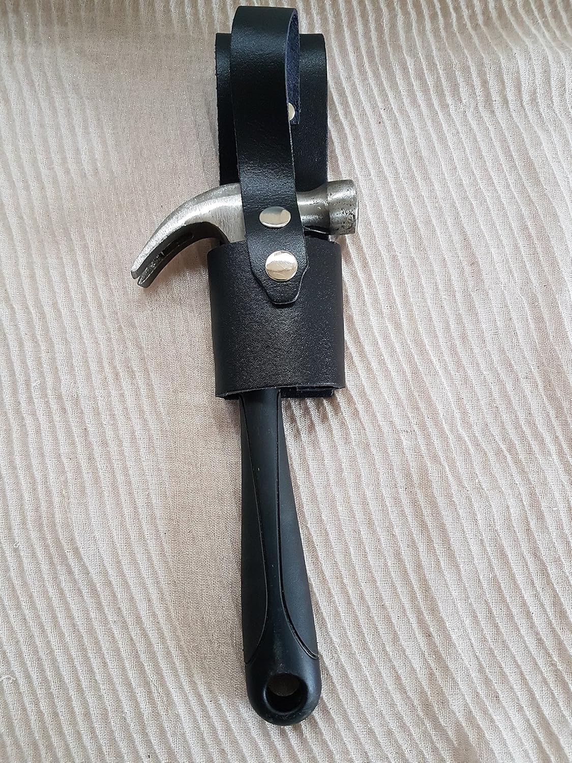 Black Heavy Duty Leather Hammer Holder Scaffolders Work Safety Loop