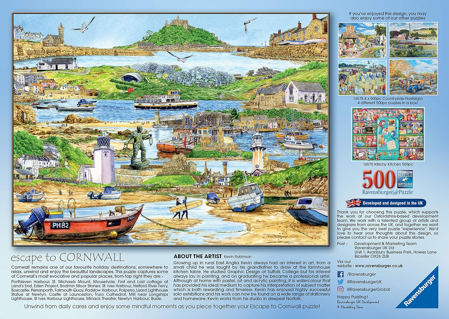 Ravensburger Escape to Cornwall 500 Piece Jigsaw Puzzles for Adults and Kids Age 10 and Up - Beach & Countryside - Image 4