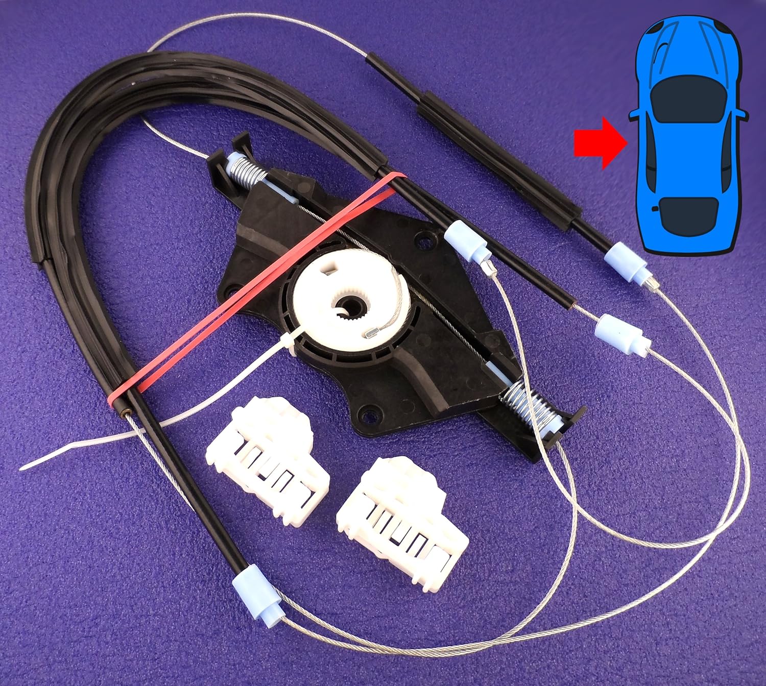 LST Fensterheber Reparatursatz Für Peugeot Porte V - Komplettset Mit Seilzug