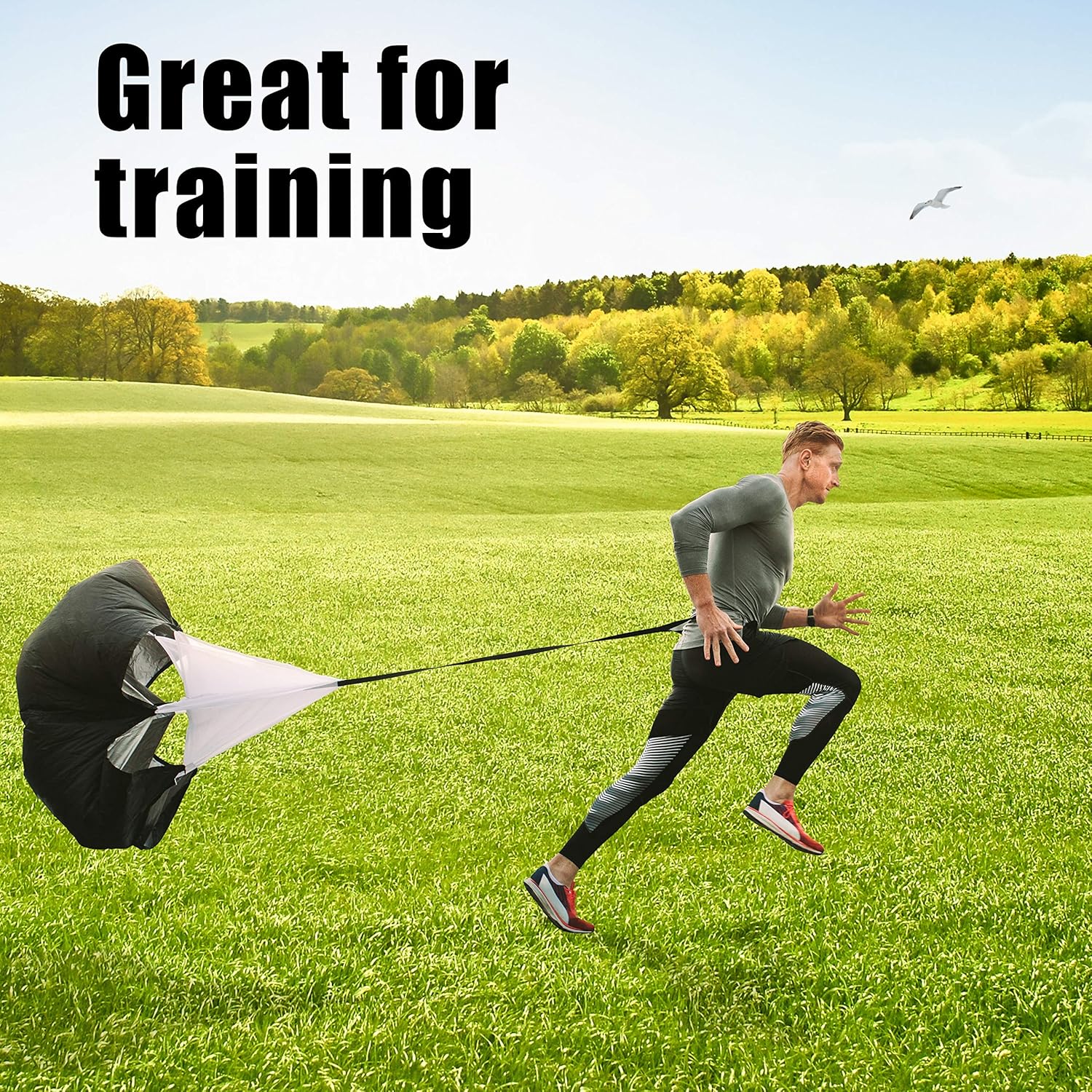 Upper Midland Products Agility Hurdles Ladder Set with 2 Running Parachutes Lacrosse Soccer Football Quarterback Speed Training Equipment : Sports & Outdoors