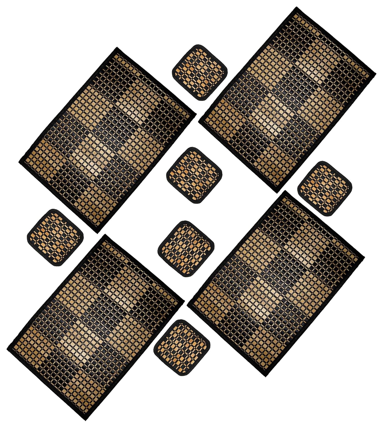 Set of 10 Piece Bamboo Placemats and Matching Bamboo Coasters Set. 4